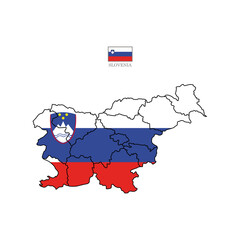 Wall Mural - slovenia map background with states. map isolated on white background with flag. Vector illustration map europe