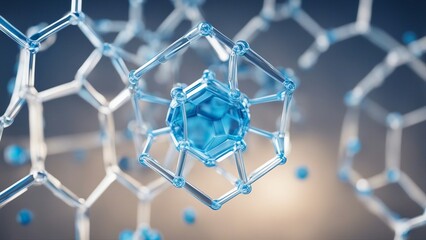 Wall Mural - abstract background A hexagonal molecular structure for medical, science and digital technology design.  