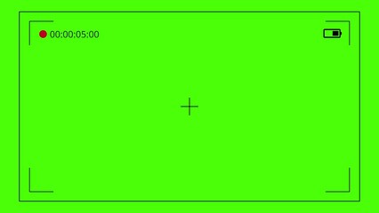 Poster - Camera viewfinder recording display and green screen background footage. Screen of video recorder digital display with photo camera frame overlay. Live cam cctv mobile phone cam Chroma key interface.