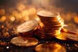 Fototapeta  - Gold Coin, Investment background image