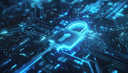 abstract digital computer code lock programming concept password