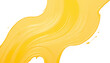 yellow paint brush strokes in acrylic color isolated against transparent