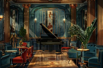 Jazz room, classic room music jazz