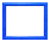 Fototapeta Desenie - Blue wooden frame isolated on the white background