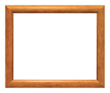 Fototapeta Desenie - Brown wooden frame isolated on the white background