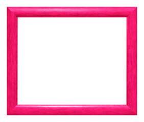 Wall Mural - Magenta wooden frame isolated on the white background