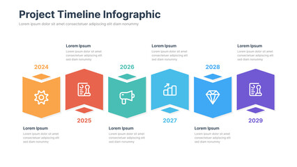 Wall Mural - Infographic design template with 6 steps