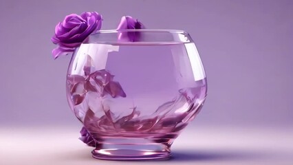 Wall Mural - purple tone rose and glass, motion