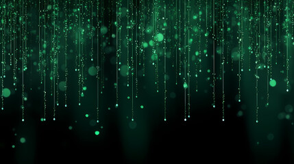 Wall Mural - Shiny glitter rain falls on background, sparkling particles celebration background