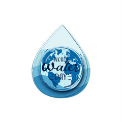 Aufkleber - World water day. Poster design of save water for ecology and environment conservation concept design. Vector illustration.