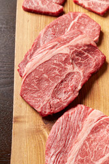 Canvas Print - raw meat on a wooden board