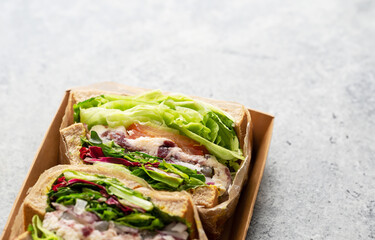 Wall Mural - sandwich with lettuce and cheese