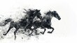 horse in water. horse racing sketch. horse racing tournament. equestrian sport. illustration of ink paints