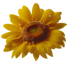 Wall Mural - Yellow gerber daisy isolated on transparent background