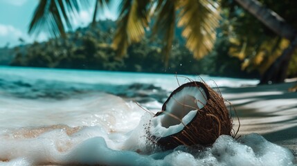Wall Mural - Coconut in the water