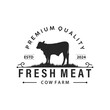 © Mayliana - Cow Logo, Simple Cattle Farm Design, Livestock Silhouette, Vector Badge For Business Brand