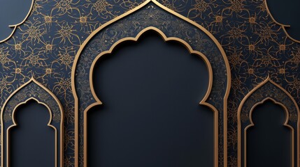 Wall Mural - Ramadan Kareem greeting card. Ramadan lanterns on dark background