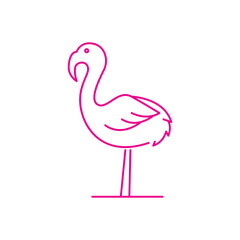 Poster - flamingo lake line icon logo vector