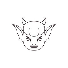 Wall Mural - cute monster line icon logo vector