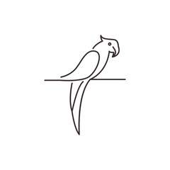 Sticker - parakeet line art icon logo vector