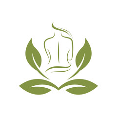 Poster - beauty women body care treatment massage leaves logo design