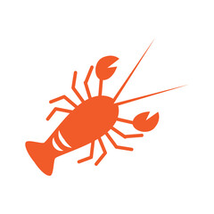 Sticker - little shrimp lobster seafood logo design