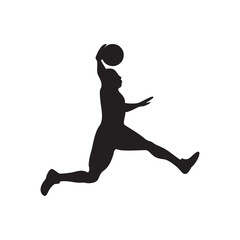 Sticker - isolated man jump shoot basketball logo design