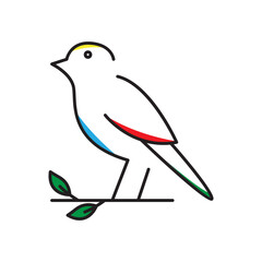 Sticker - line art bird beauty canary logo vector