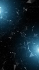 Poster - seamless loop science flickering dna chain vertical background.