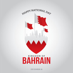 Wall Mural - Bahrain national day vector illustration. Bahrain Day themes design concept with flat style vector illustration. Suitable for greeting card, poster and banner. Suitable for business asset design	