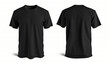 © daniel - black t shirt mock up isolated on white background, front and back view