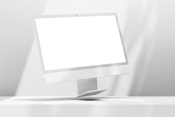 Wall Mural - modern 24 inch digital screen display monitor desktop computer responsive device realistic mockup de