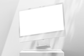 Wall Mural - modern 24 inch digital screen display monitor desktop computer responsive device realistic mockup de
