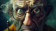 Expressive elderly man with poignant eyes.