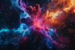 3d render of a multicolored fluid explosion in space
