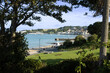 Swanage sea front with its attractive parkland on a sunny summer’s day
