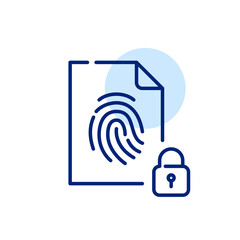 Wall Mural - fingerprint protected file. pixel perfect, editable stroke icon