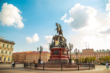 Wall Mural - The monument to Nicholas I on St. Isaac's Square.