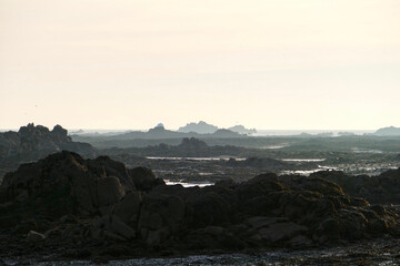 Poster - Panoramic view of the tidal zone in La Rocque, Jersey