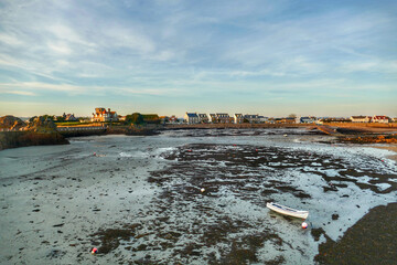 Wall Mural - Panoramic view of the tidal zone in La Rocque, Jersey