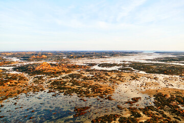 Wall Mural - Panoramic view of the tidal zone near La Rocque, Jersey