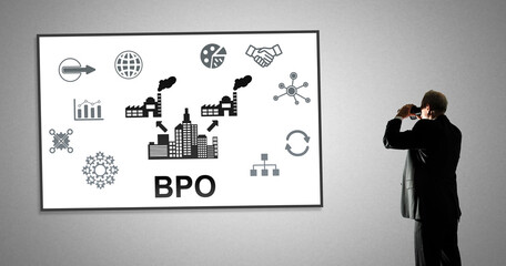 Wall Mural - Bpo concept on a whiteboard