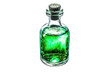green potion in the bottle isolated on PNG Background. Generative Ai.
