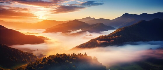 Serene Sunrise Over Majestic Mountain Peaks, Captured with Canon RF 50mm f/1.2L USM Lens