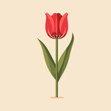 Fototapeta Tulipany - Flat modern logo tulip vector icon illustration