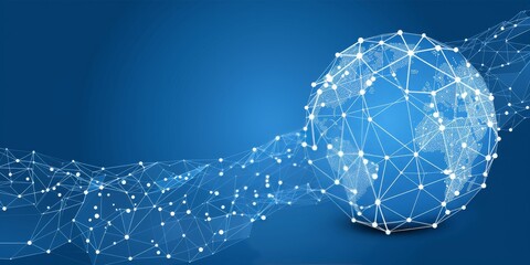 Poster -  A Digital Representation of an Interconnected World Network, Symbolizing the Web of Global Communication, Generative AI