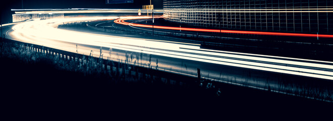 Wall Mural - lights of cars driving at night. long exposure