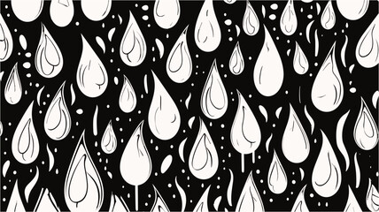 Water and bad weather theme. Vector illustration. Hand drawn drop pattern. Rainbow. Seamless rain drops pattern background. Vector background. Rain and water drops Seamless vector EPS 10 pattern.