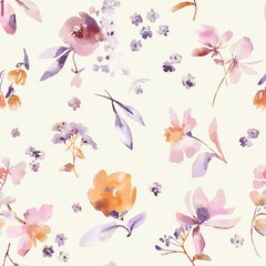 Wall Mural - soft pink watercolor flower print. seamless background.
blossom