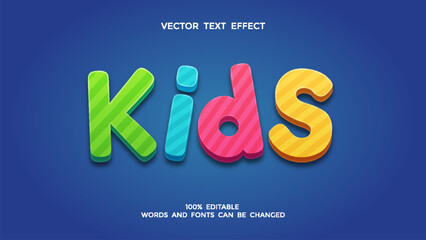 Canvas Print - kids editable 3d text effect